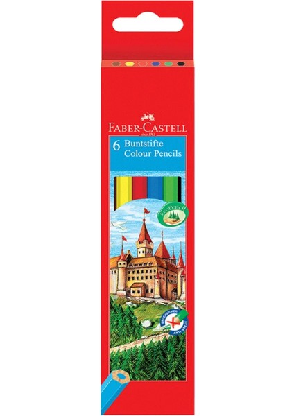 6 Renkli Kalem Seti,Altıgen Gövdeli, Karton Kutulu
