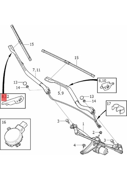 Sağ Ön Cam Ön Cam Yıkama Meme Jet Hortumu (Yurt Dışından) modelleri