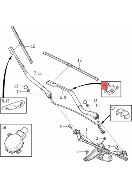 Sağ Ön Cam Ön Cam Yıkama Meme Jet Hortumu (Yurt Dışından) indirimleri