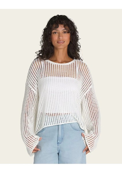 Mila Open Knit Crop Crew modelleri