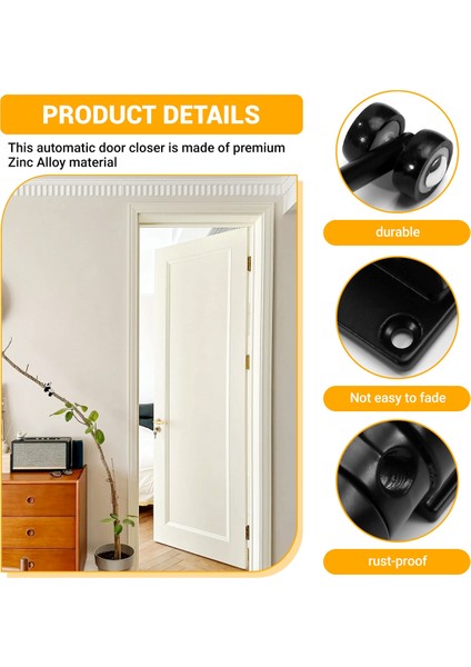 Otomatik Kapı Kapatıcı Ayarlanabilir Ağır Hizmet Tipi Yaylı Kapı Siyah (Yurt Dışından) fırsatları