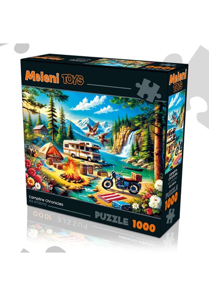 1000 Parça Campfire Chronicles Puzzle - Kamp Ateşi Orman Doğa Manzaralı Yapboz 68X48 cm