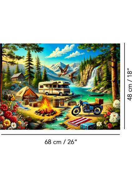 1000 Parça Campfire Chronicles Puzzle - Kamp Ateşi Orman Doğa Manzaralı Yapboz 68X48 cm indirimleri