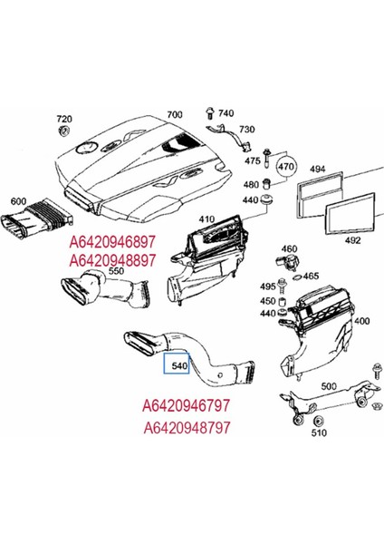 Sol Hava Temizleyici Giriş Hortumu A6420946797 948797 Için (Yurt Dışından)