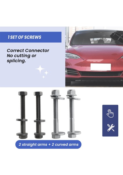 4 Adet Ön Süspansiyon Cıvataları Model S Için Düz Dirsek Vidaları (Yurt Dışından) fırsatları