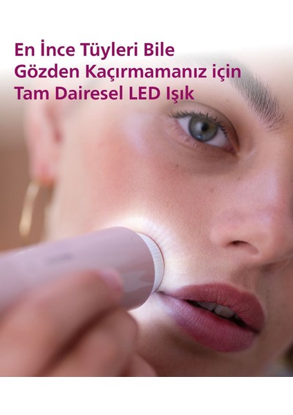 BRR454/00 Yüz Tüy Alma Makinesi,ayna ve Tam Çember LED Işıklı,yıkanabilir Çıkan Başlık