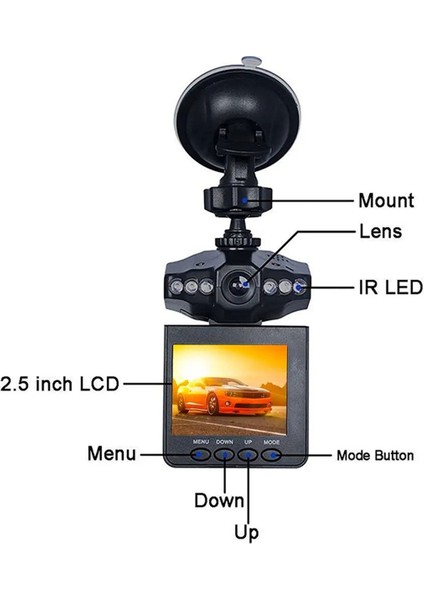 2.5 Inç Araba LED Dvr Yol Gösterge Paneli Video Kamera LCD Park Kaydedici (Yurt Dışından) modelleri