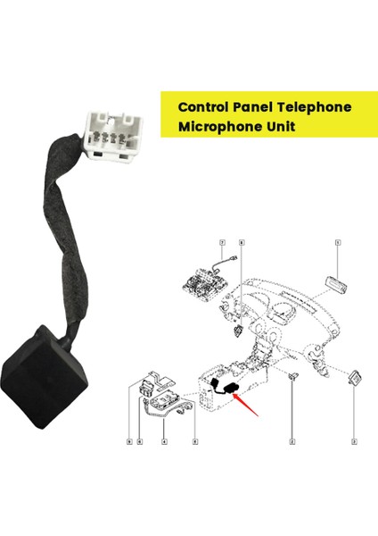 Araba Tavan Kontrol Paneli Telefon Mikrofon Ünitesi (Yurt Dışından)