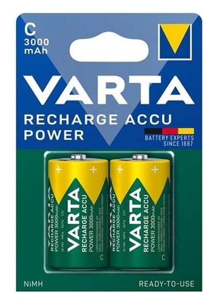 HR14 3000MAH C Orta Boy 1.2 Volt Ni-Mh Şarjlı Pil 2li Paket (Şarj Edilebilir)