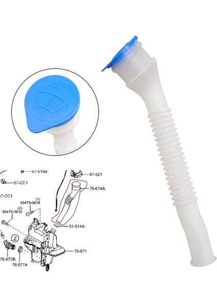 Araba Soğutma Sistemi Ön Cam Yıkama Şişesi Huni Hortumu (Yurt Dışından) modelleri
