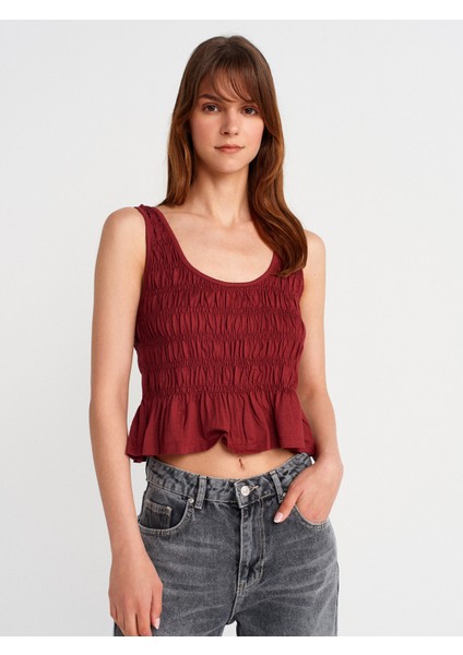 21083 Gipeli Kolsuz Top-Açık Bordo