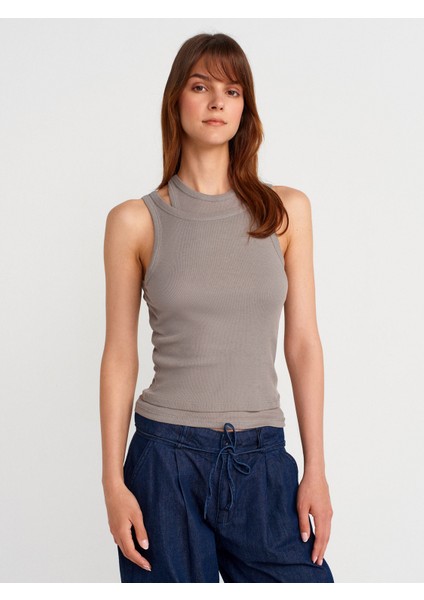 31853 Çift Görünümlü Top-Gri
