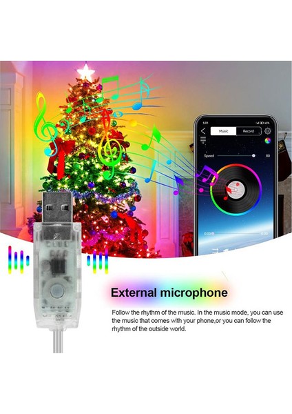 USB Dekoratif Damla LED Kumandalı Rgb LED Işık 10 M