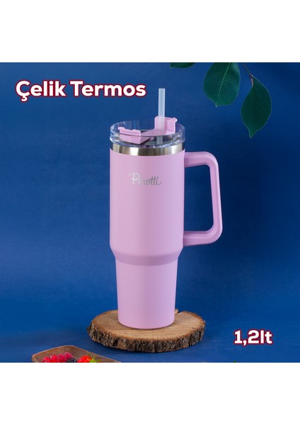 17236-4 Colte V2 Paslanmaz Çelik Sporcu Termos Bardak Matara Lila 1,2 Lt