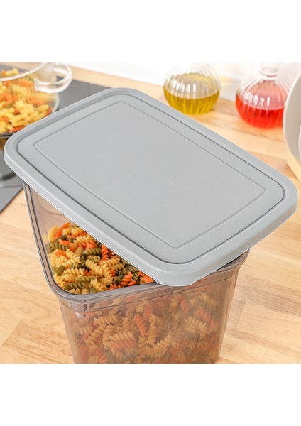 8 Adet Derin Erzak Saklama Kabı - Büyük Boy Gıda Un Bakliyat Kabı Erzak Kutusu Antrasit 5300 ml indirimleri