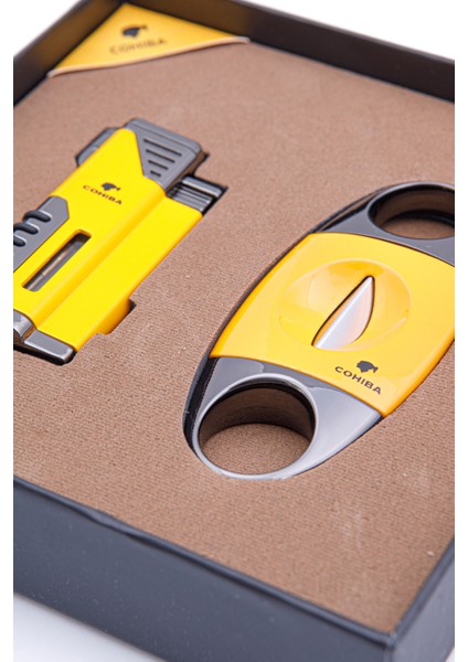 Çakmak Kesici Ikili Sarı - Siyah Puro Seti fiyatları