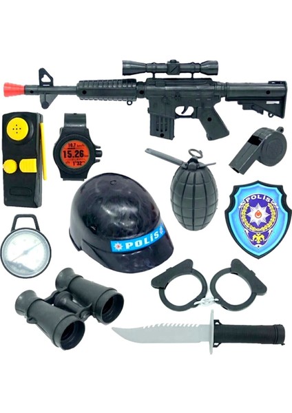 Elite Oyuncak Kasklı Polis Set Erkek Cocuk Oyuncak Polis Seti 1 Adet