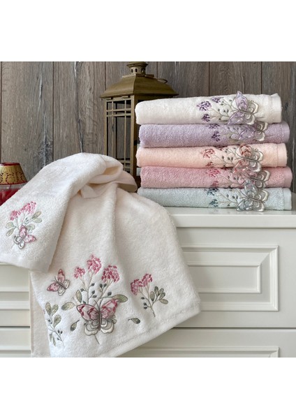 Ativa - %70 Bambu / %30 Pamuk Nakışlı El Havlusu - 6'lı Set 50X90