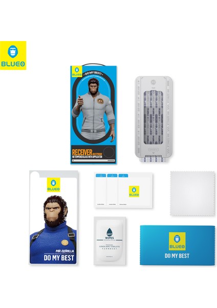 Anti-Dust HD iPhone 16 Pro Max Uyumlu Ahize ve Ekran Toz Çizik Önleyici Cam Ekran Koruyucu Aparatlı