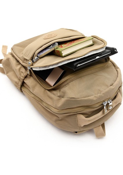Unisex Suya Dayanıklı Kumaş Laptop Bölmeli Büyük Boy Lacivert Renkli Okul ve Seyahat Sırt Çantası