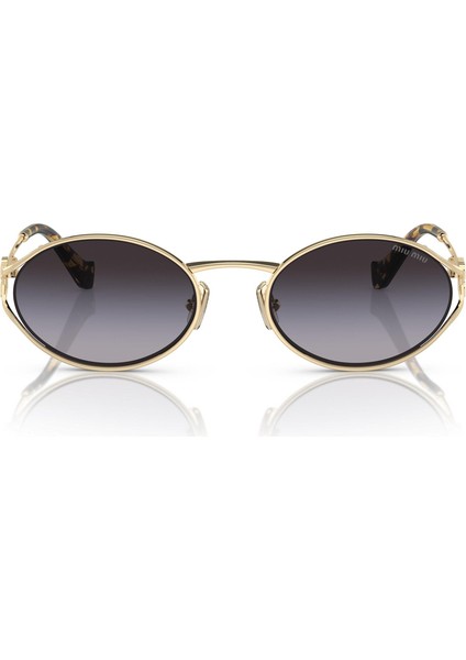 52YS ZVN5D1 54 Kadın Oval Gold Metal Güneş Gözlüğü