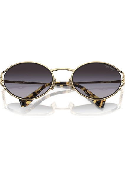 52YS ZVN5D1 54 Kadın Oval Gold Metal Güneş Gözlüğü