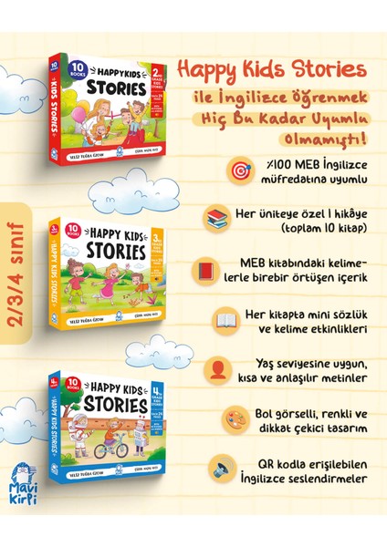 Happy Kids Stories 3rd Grade (10 Books) - 3. Sınıf İngilizce Hikaye Seti (10 Kitap) - Yeliz Tuğba Özcan
