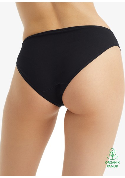 Kadın Organik Pamuk Slip Külot 1661 - Siyah modelleri