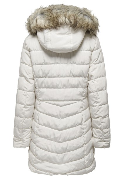 Kadın Mont Ekru 15183994 Onlnewellan Quilted Hood Fur Coat indirimleri