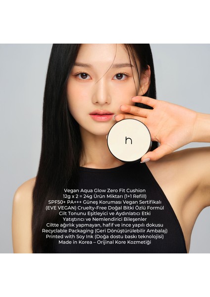 Zero Fit Cushion Uzun Süre Kalıcı Kore Fondöten SPF50+ Pa+++ Doğal Bitişli Refill X2 12G Sand