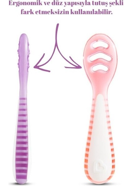 Gentle Dip İlk Bebek Kaşığı | 2’li Set | 4 Ay+ | Aşamalı Beslenme | BPA İçermez | Unisex |Pembe/Mor fiyatları