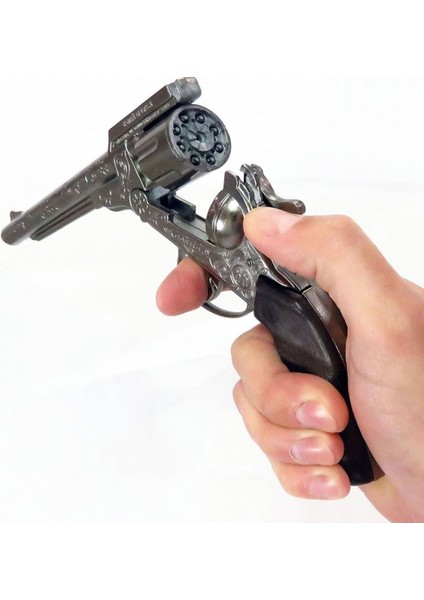 Elite Büyük Kovboy Revolver Metal Kapsül Tabancasi 8li̇ Kapsül Kovboy Tabancasi Oyuncak Tabanca 1 Adet