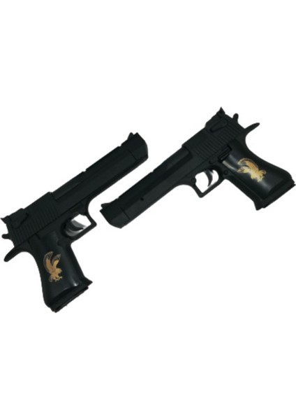 Elite 2 Adet Buyuk Desert Eagle Kartal Sımgelı Yanında Boncuk Hediye Oyuncak Tabanca 1 Adet