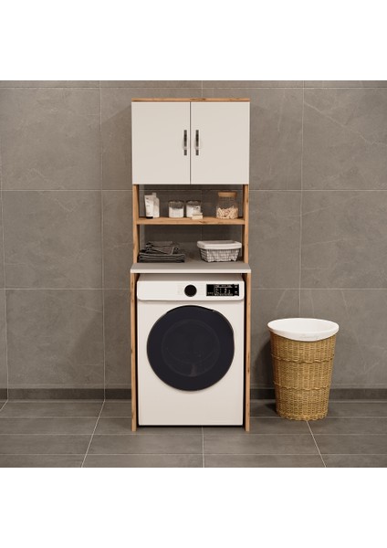 Çamaşır Makinesi Üstü Banyo Dolabı Rafı Atlantik Çam fiyatları