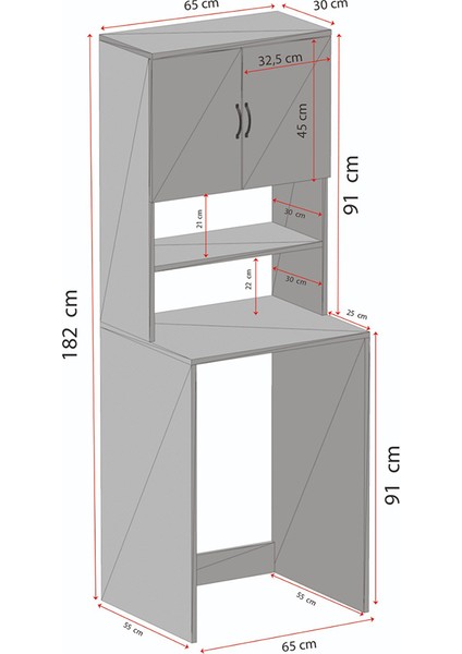 Çamaşır Makinesi Üstü Banyo Dolabı Rafı Atlantik Çam fırsatları