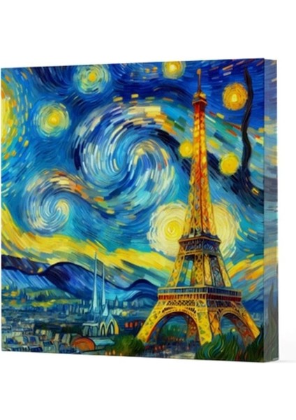 Van Gogh 9 Eyfel Kulesi - Çizgisiz Yan Boyamalı Defter