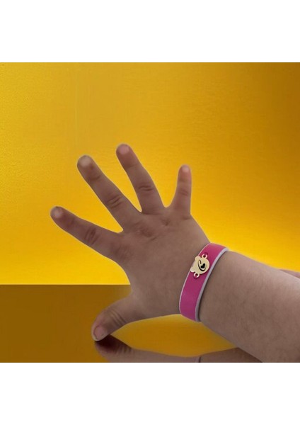 C Harfine Özel 14 Ayar Altın Plakalı Doğal Pembe Derili Ayıcık Motifli Hediye Bileklik-458Harf