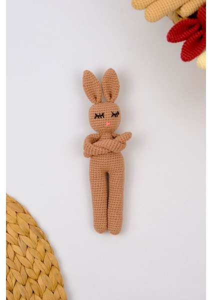 Elite Amigurumi Yenidoğan Örgü Uyku Arkadaşı Tavşan Bej - Organik Oyuncak 1 Adet fırsatları
