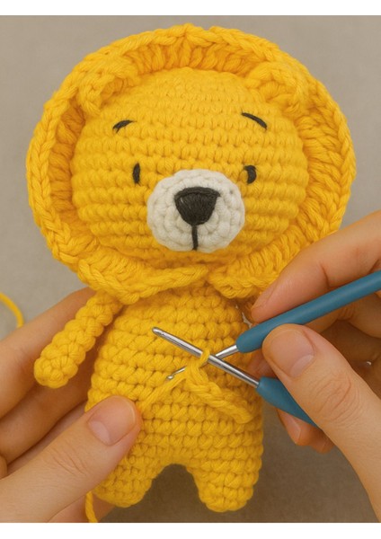 Elite Aslan Amigurumi Tığ Kiti, Amigurumi Örgü Seti, Tığ Işi Amigurumi Örgü Oyuncak Seti 1 Adet fiyatları