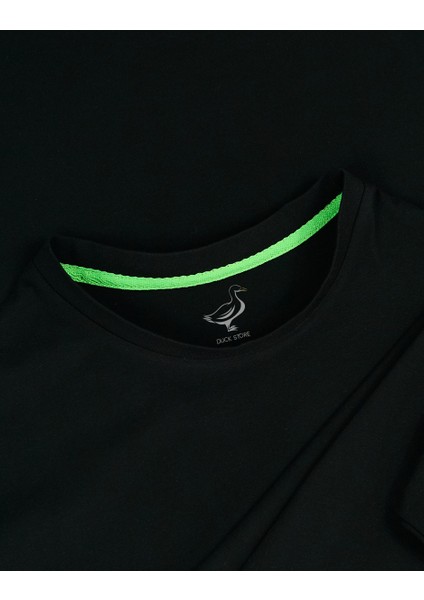 Fingard | Siyah Renk Baskılı Kadın T-Shirt | Oversize indirimleri