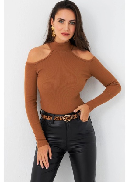 Kadın Camel Omuzları Açık Kaşkorse Bluz EY2590 fiyatları