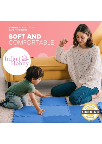 Elite Infant Hooby Premium Puzzle Oyun Matı Seti (9- Parça) - Mavi 1 Adet modelleri