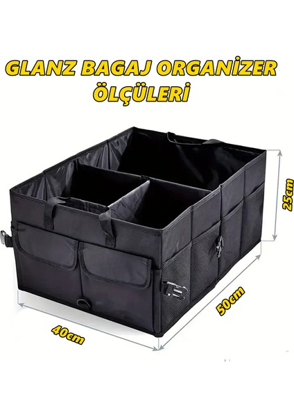 Bagaj Düzenleyici Çanta Bagaj Organizer Katlanabilir Özellikli Cepli Araba Çantası