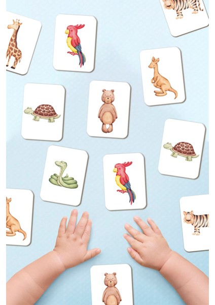 Elite Eşleştirme Oyunu Okul Öncesi Zeka Kartları Wild Animals Hafıza Kartı Ahşap Eğitici Puzzle Oyuncak 1 Adet