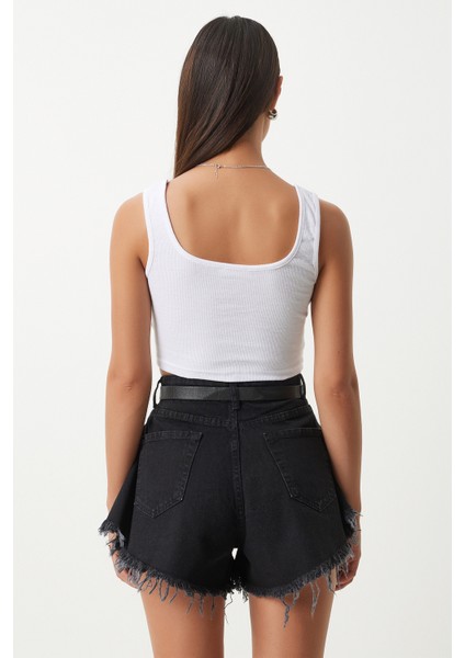 Askılı Crop 2'li Paket Örme Bluz