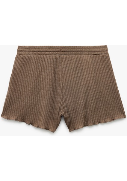 Rahat Kalıp Beli Bağcıklı Mini Şort Pijama Altı fiyatları
