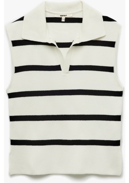 Regular Fit Polo Yaka Kolsuz Triko Bluz