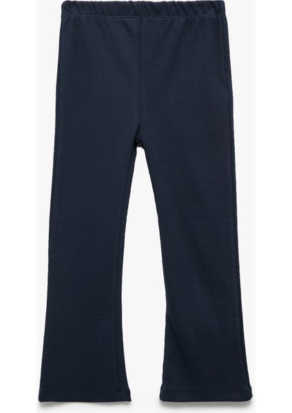 Pamuklu Beli Lastikli Basic Ispanyol Paça Tayt