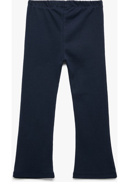 Pamuklu Beli Lastikli Basic Ispanyol Paça Tayt
