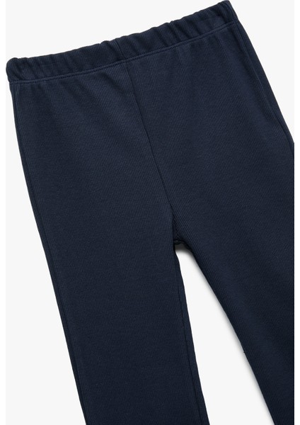Pamuklu Beli Lastikli Basic Ispanyol Paça Tayt